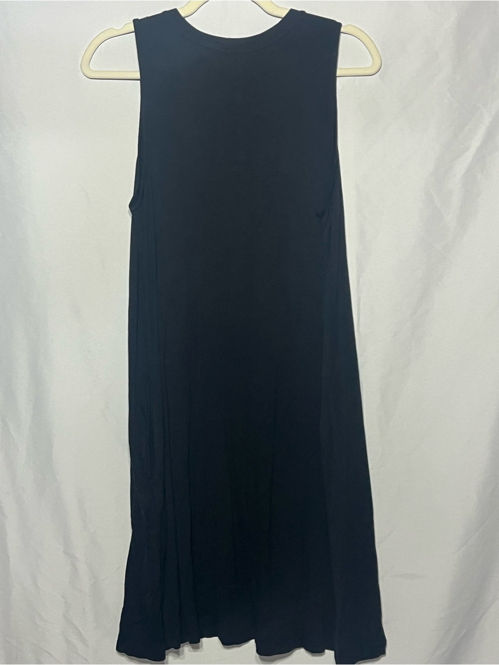 Time and Tru Women’s Large Black Sleeveless A-Line Midi Dress with Pockets - Picture 8 of 8